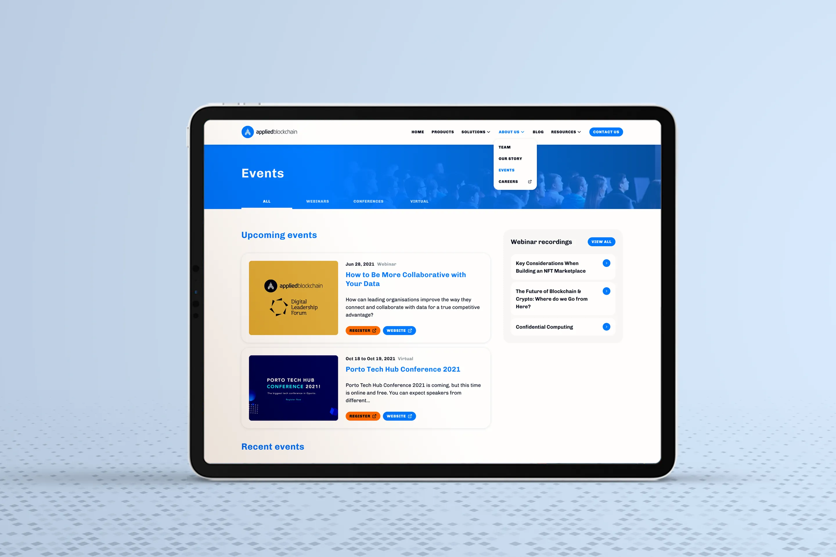 Applied Blockchain events page