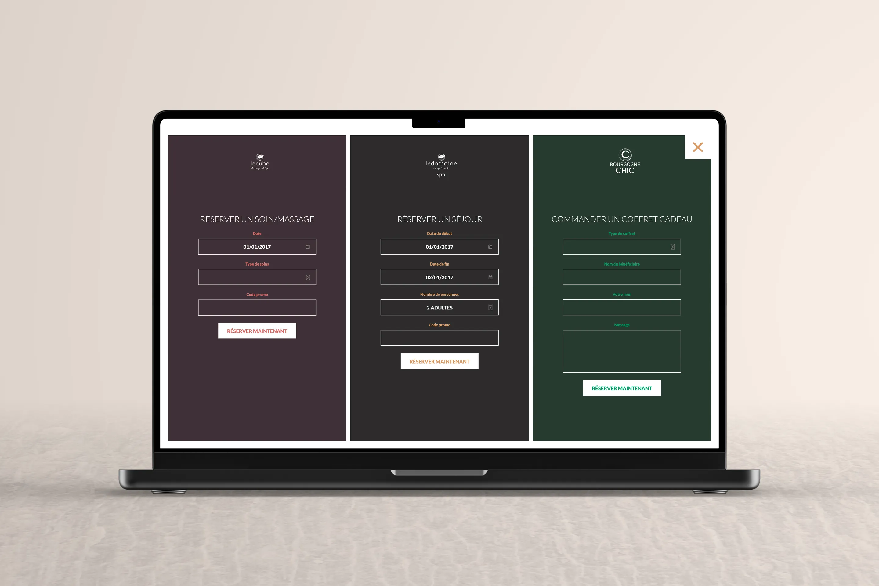 Le Domaine des Prés Verts booking page