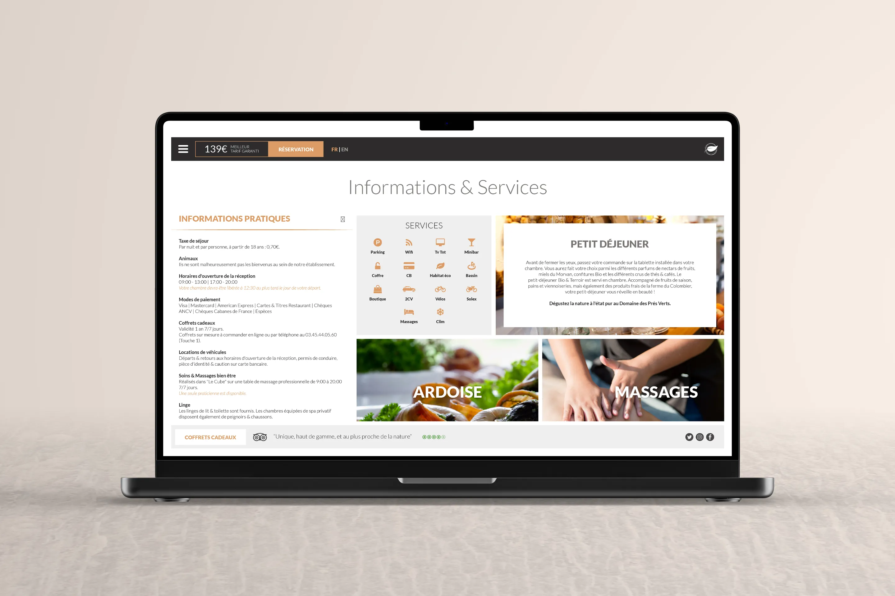 Le Domaine des Prés Verts infos page